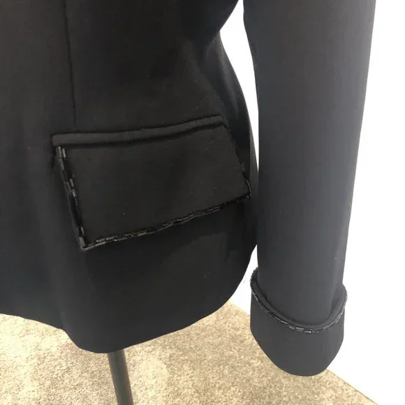 Kasper Jacket Black with Black Sequin Detail Size 8 - Picture 5 of 13